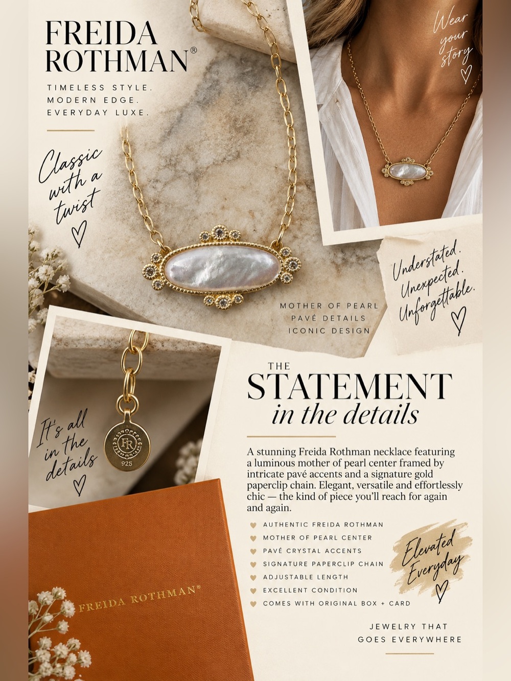 FREIDA ROTHMAN ✨ Mother-of-Pearl Statement Necklace
